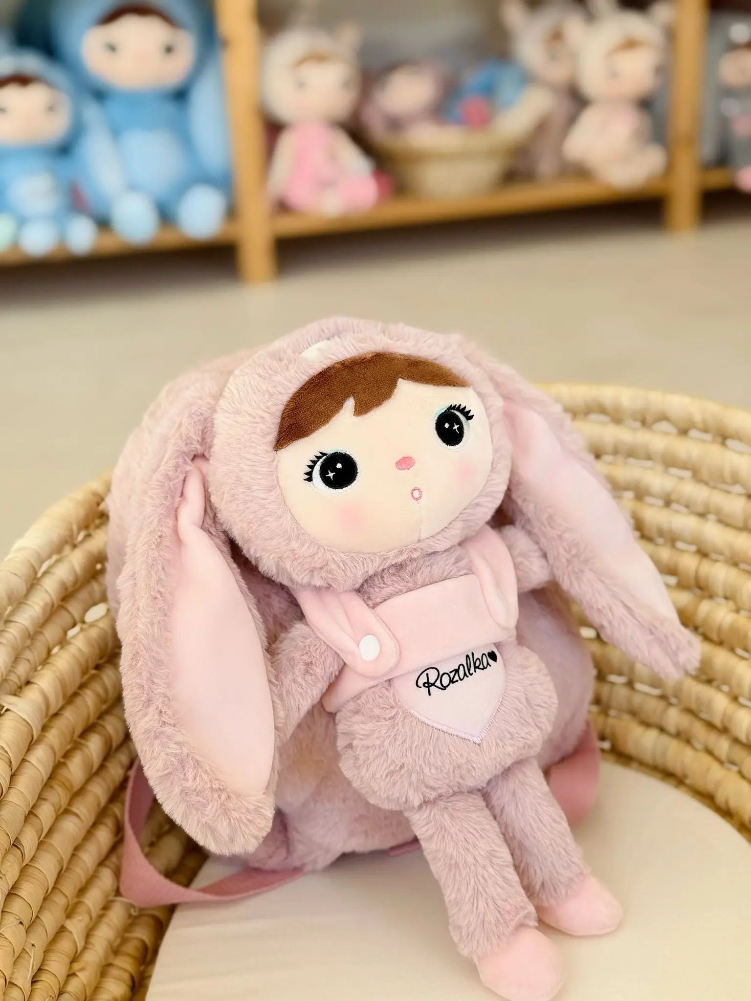 Plecak Metoo z wyjmowanym pluszakiem - Różowy królik Metoo