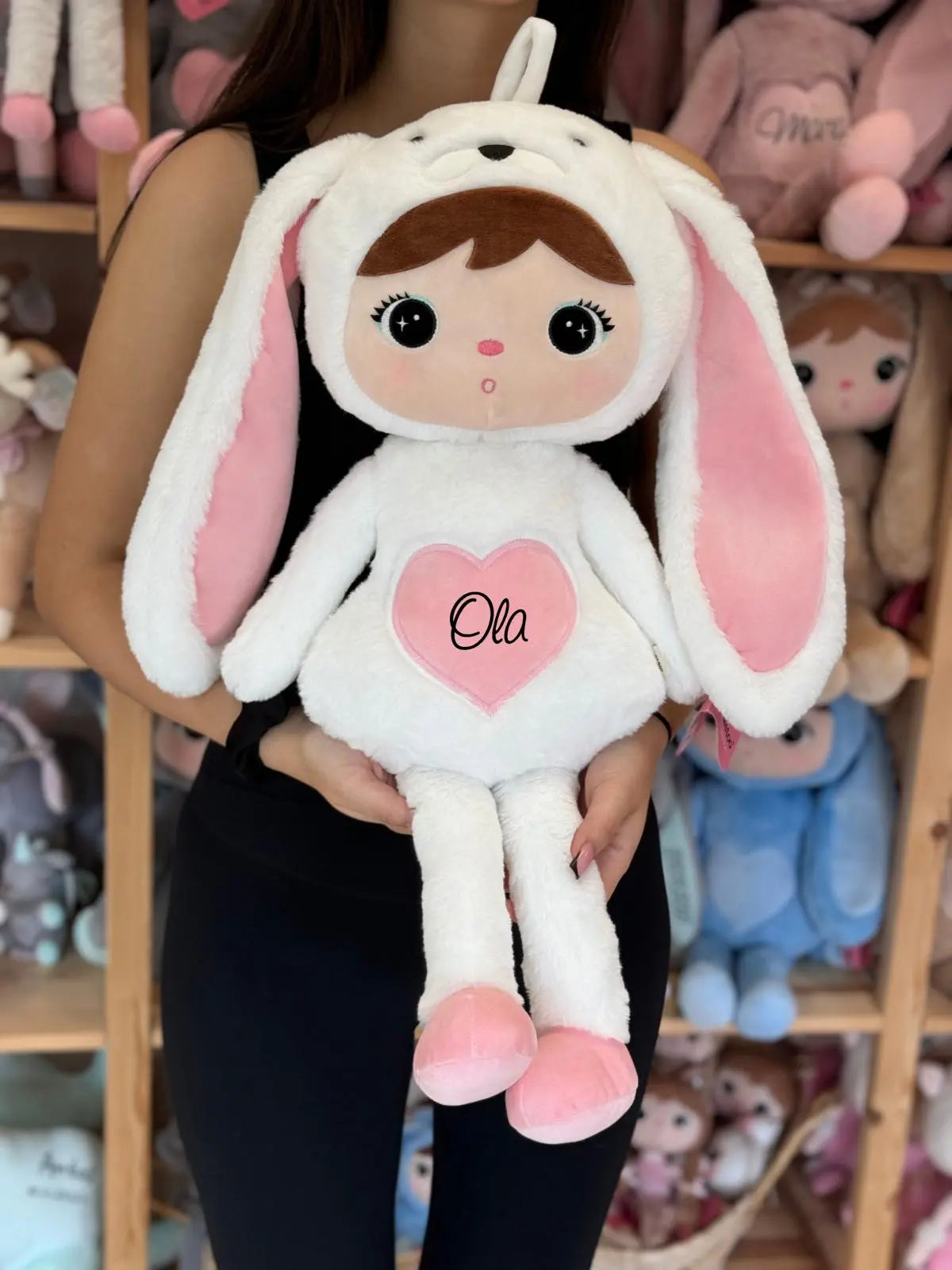 BIAŁY KRÓLIK XL 70 CM - LALKA METOO Z IMIENIEM DZIECKA Metoo