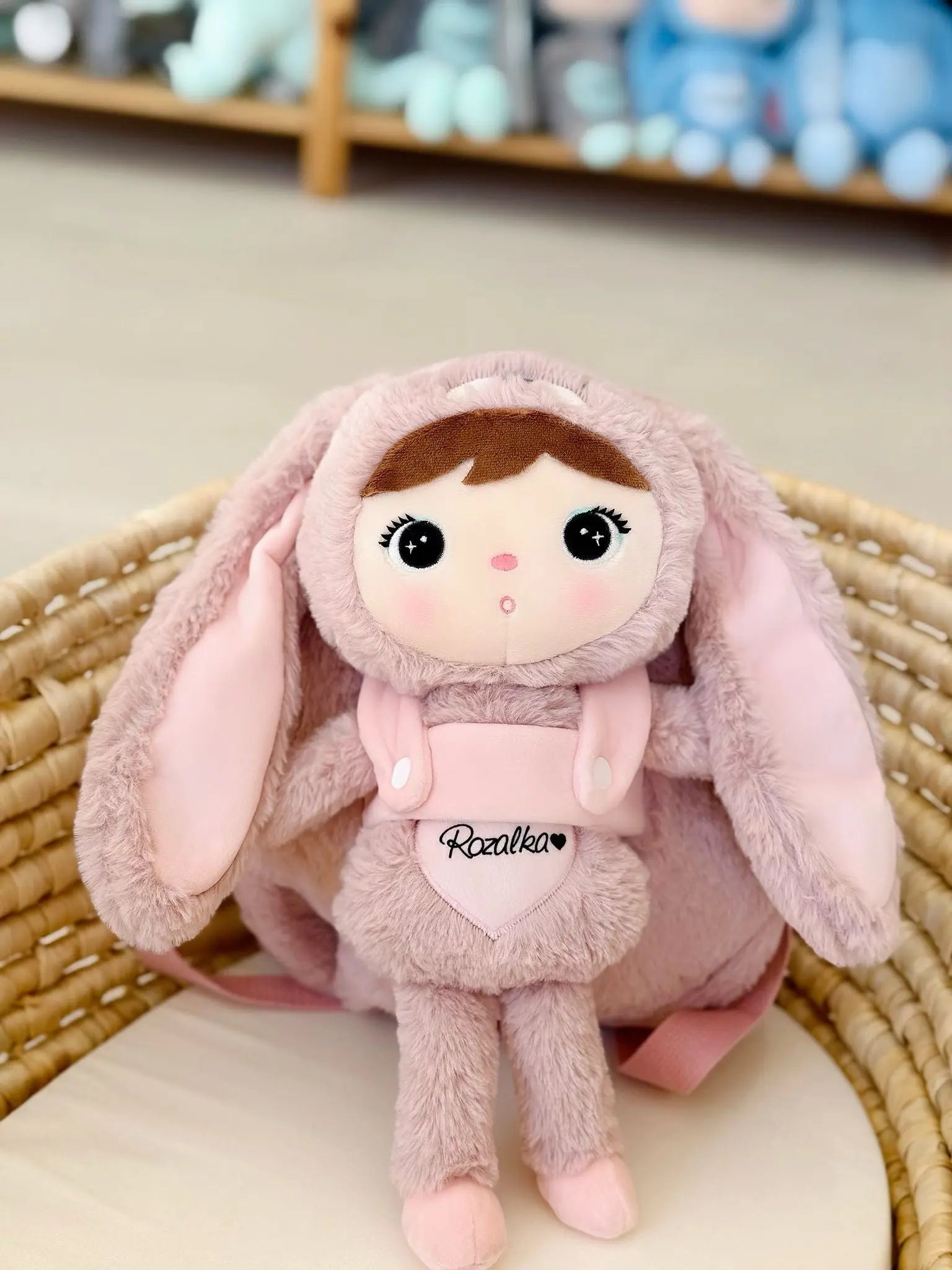 Plecak Metoo z wyjmowanym pluszakiem - Różowy królik Metoo