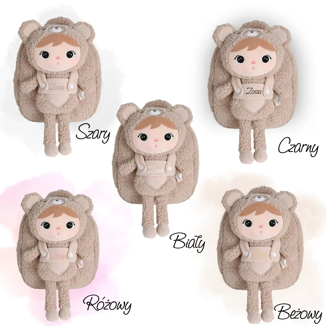 Plecak Metoo z wyjmowanym pluszakiem - Beżowy miś Metoo