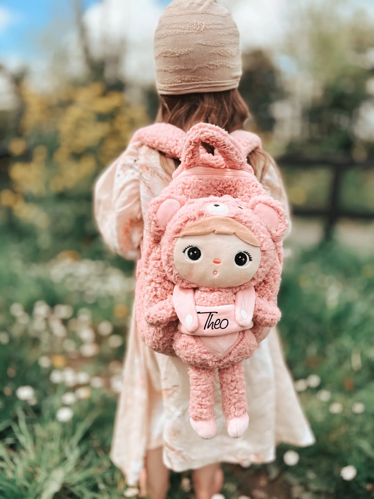 Plecak Metoo z wyjmowanym pluszakiem - Różowy miś Teddy Metoo