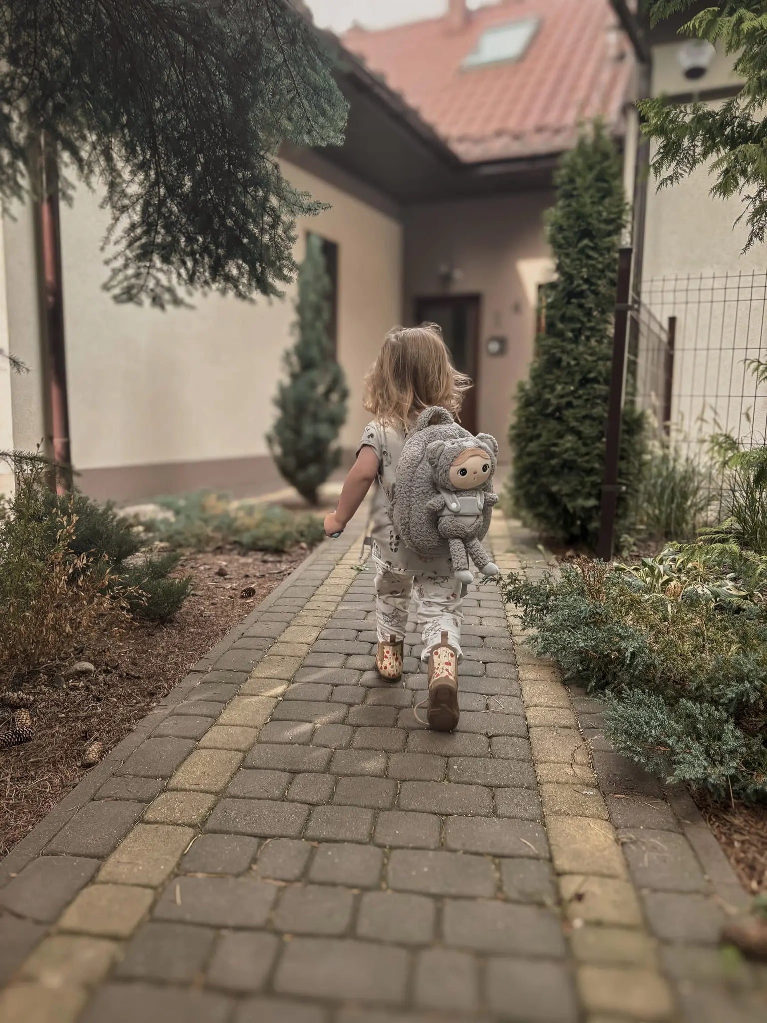 Plecak Metoo z wyjmowanym pluszakiem - Szary miś Metoo