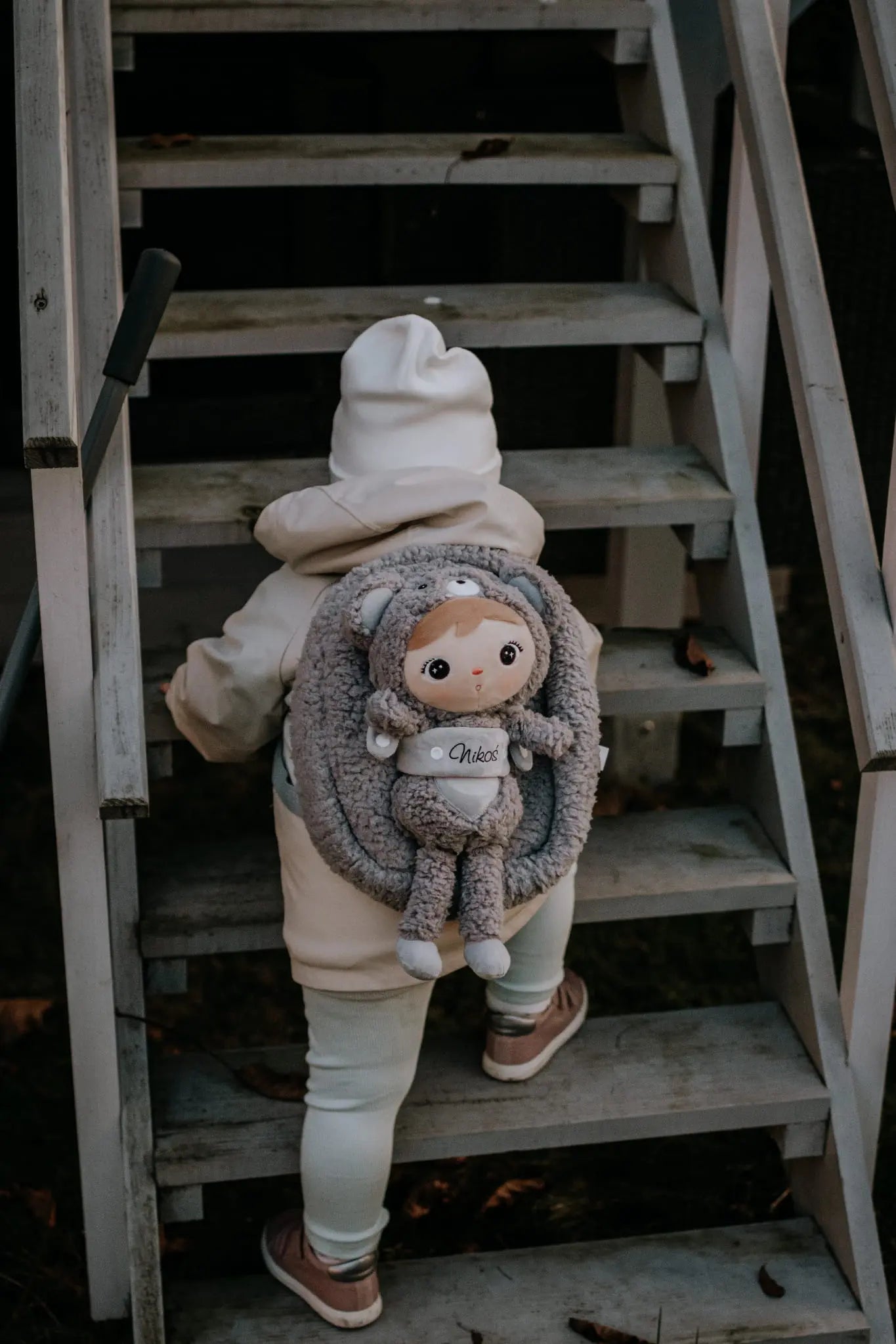 Plecak Metoo z wyjmowanym pluszakiem - Szary miś Metoo