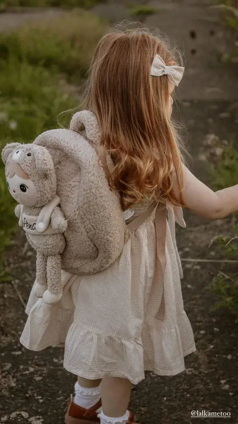 Plecak Metoo z wyjmowanym pluszakiem - Beżowy miś Metoo