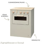 Beżowa drewniana kuchenka dla dzieci Premium, kuchnia, piekarnik, Micki - Zabawki z Lasu 