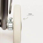 Beżowy drewniany chodzik pchacz, do nauki chodzenia, dla dzieci, zabawka Micki - Zabawki z Lasu 