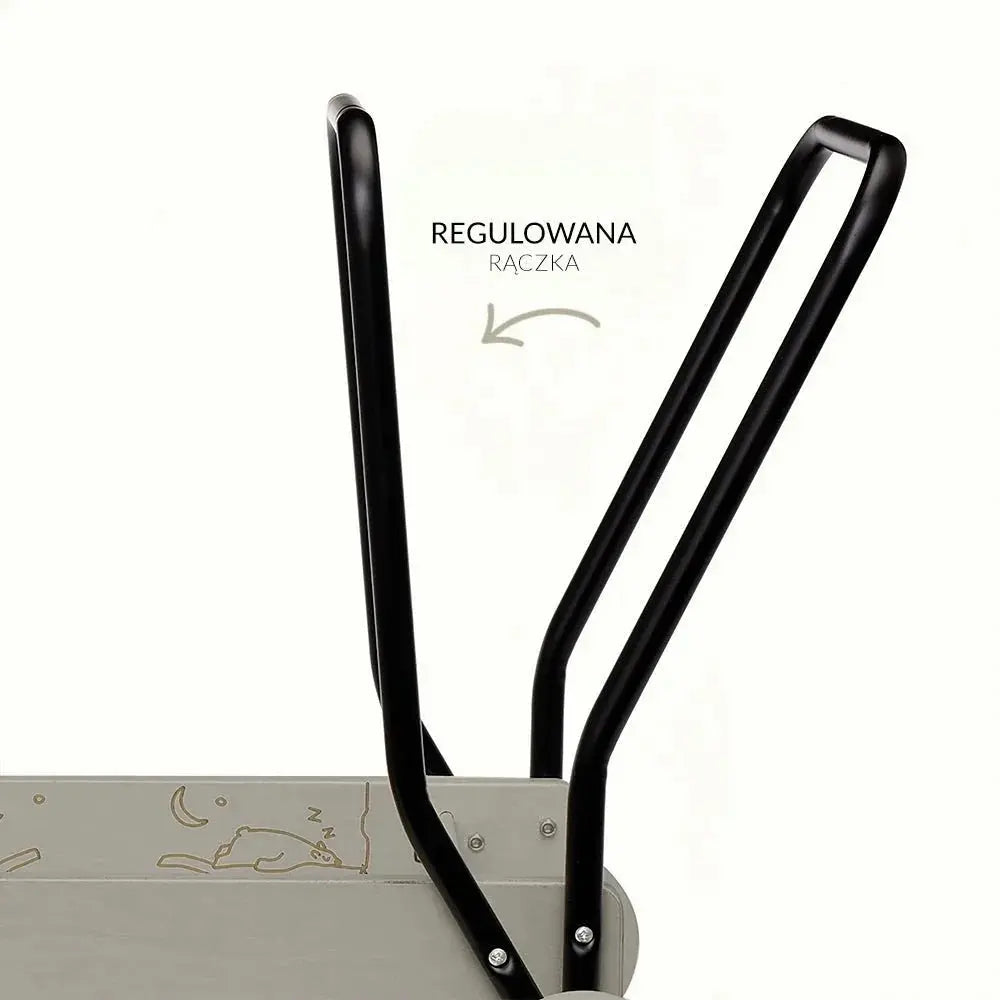 Beżowy drewniany chodzik pchacz, do nauki chodzenia, dla dzieci, zabawka Micki - Zabawki z Lasu 