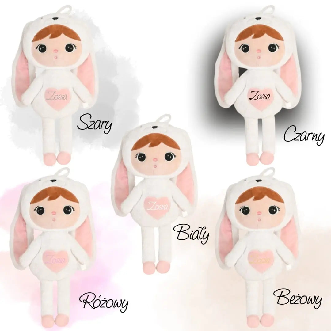 BIAŁY KRÓLIK XL 70 CM - LALKA METOO Z IMIENIEM DZIECKA Metoo