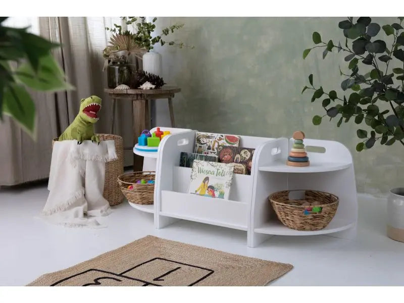 Biblioteczka niska Montessori - kolor biały - Zabawki z Lasu 