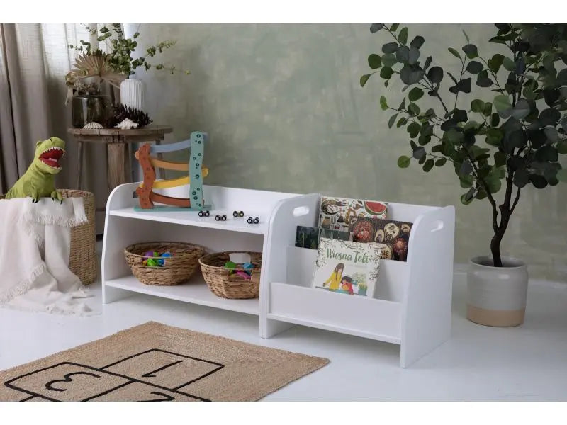 Biblioteczka niska Montessori - kolor biały - Zabawki z Lasu 