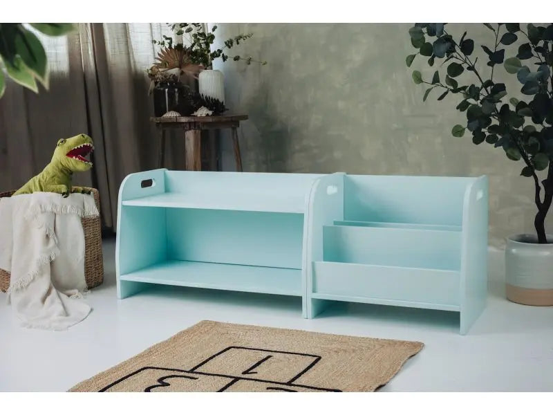 Biblioteczka niska Montessori - kolor miętowy - szerokość 50cm - Zabawki z Lasu 