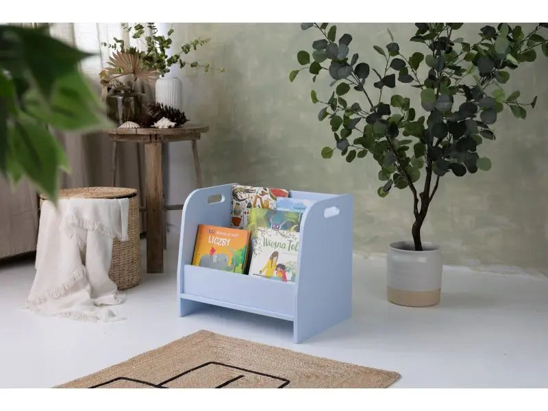 Biblioteczka niska Montessori - kolor niebieski - szerokość 50cm - Zabawki z Lasu 