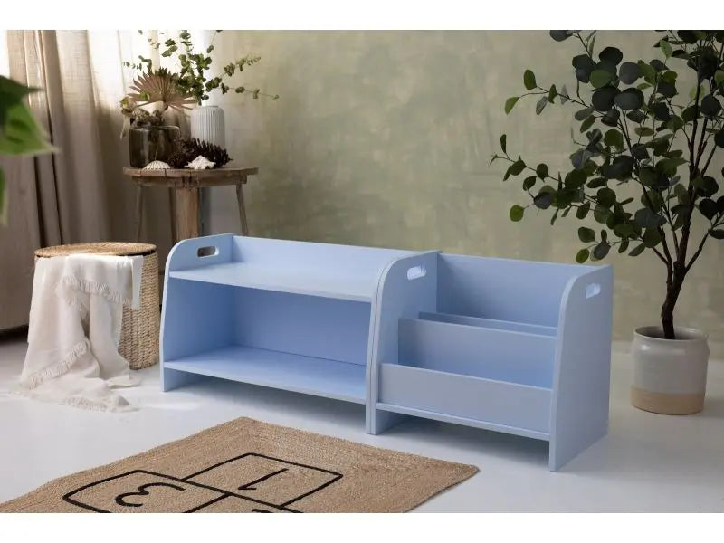 Biblioteczka niska Montessori - kolor niebieski - szerokość 50cm - Zabawki z Lasu 