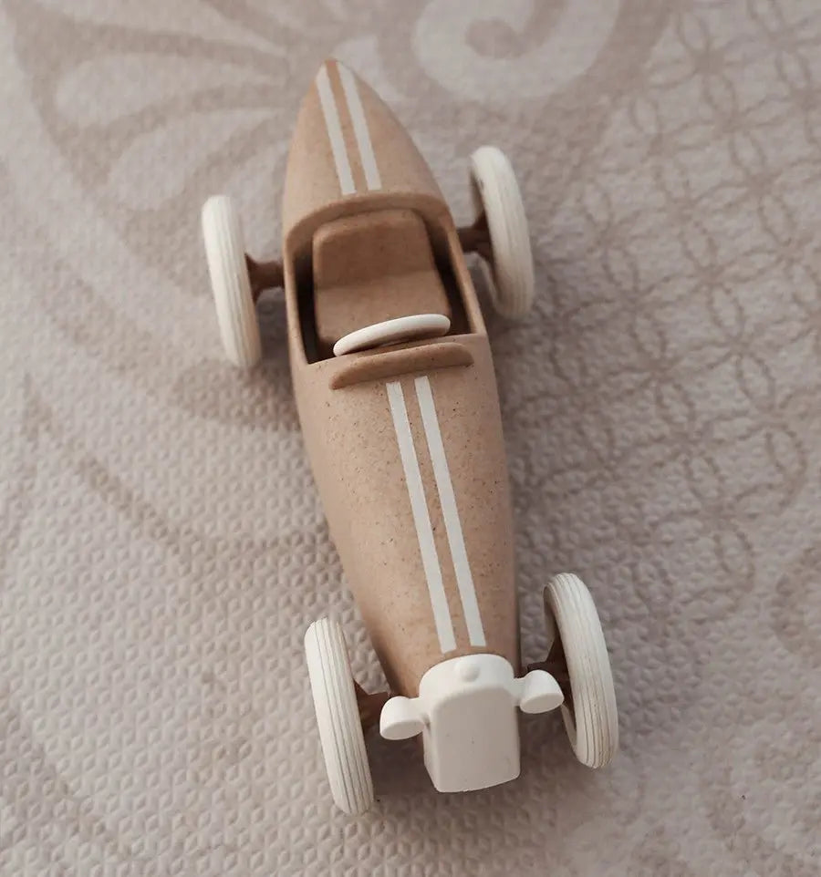 Bolid Grand Prix beżowy samochód wyścigowy autko zabawka dla dzieci ooh noo - Zabawki z Lasu 