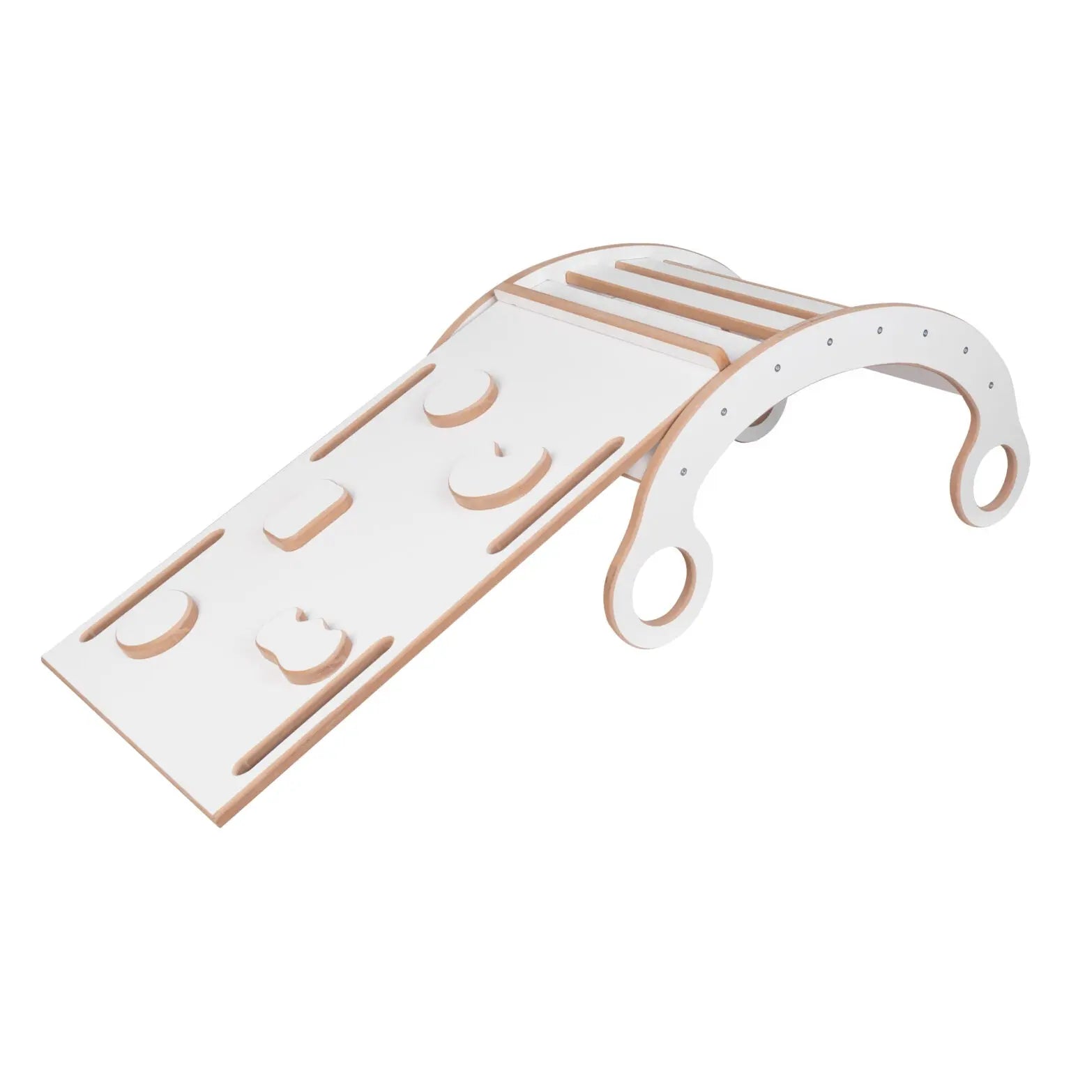 Bujak M + ścianka wspinaczkowa / zjeżdżalnia + poduszka szara - Zabawki z Lasu 