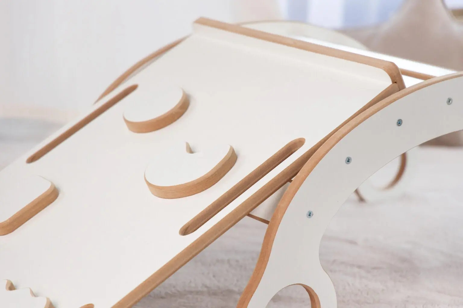 Bujak M + ścianka wspinaczkowa / zjeżdżalnia + poduszka szara - Zabawki z Lasu 