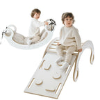 Bujak XL + ścianka wspinaczkowa / zjeżdżalnia + poduszka beżowa - Zabawki z Lasu 