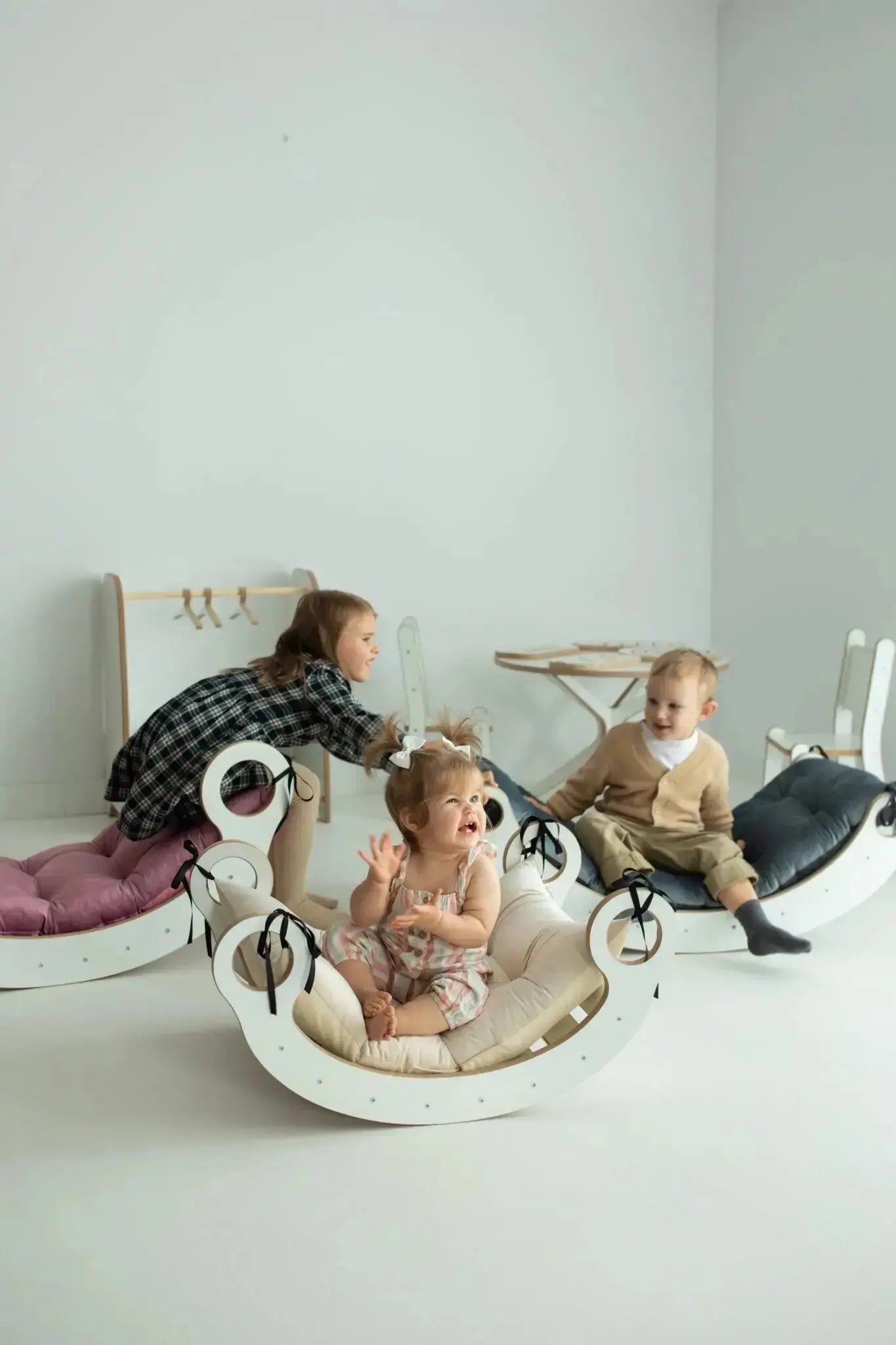 Bujak XL + ścianka wspinaczkowa / zjeżdżalnia + poduszka beżowa - Zabawki z Lasu 