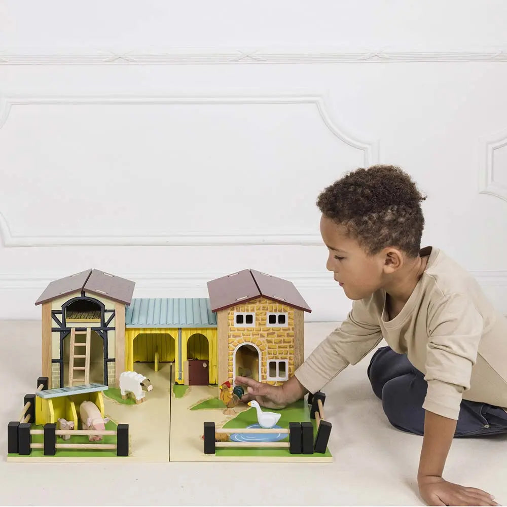 Drewniana farma zabawka dla dzieci, odgrywanie ról, życie na wsi Le Toy Van - Zabawki z Lasu 