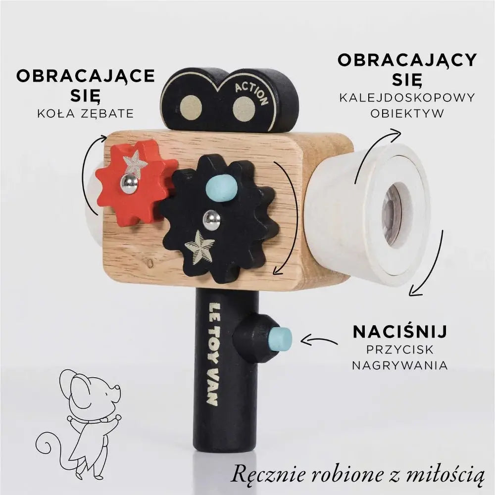 Drewniana kamera filmowa Hollywood zabawka odgrywanie ról dzieci Le Toy Van - Zabawki z Lasu 