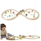 Drewniana kolejka zestaw 40 elementów, tory, pociąg, zabawka, Le Toy Van - Zabawki z Lasu 