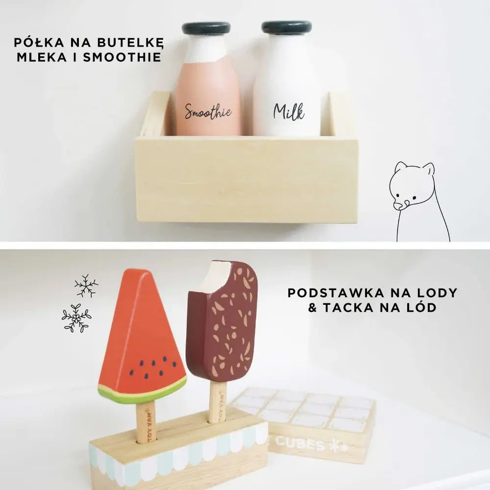 Drewniana lodówka, zabawka dla dzieci, kuchnia, odgrywanie ról Le Toy Van - Zabawki z Lasu 