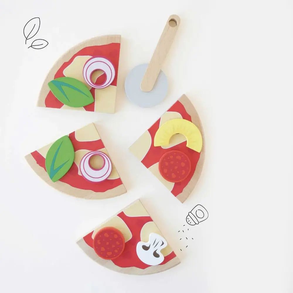Drewniana pizza zabawka dla dzieci, odgrywanie ról, gotowanie, Le Toy Van - Zabawki z Lasu 
