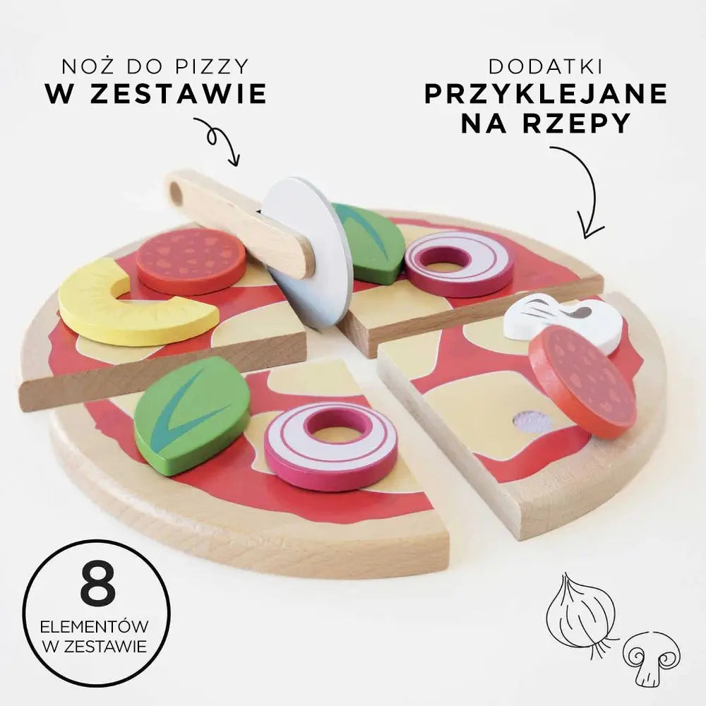 Drewniana pizza zabawka dla dzieci, odgrywanie ról, gotowanie, Le Toy Van - Zabawki z Lasu 