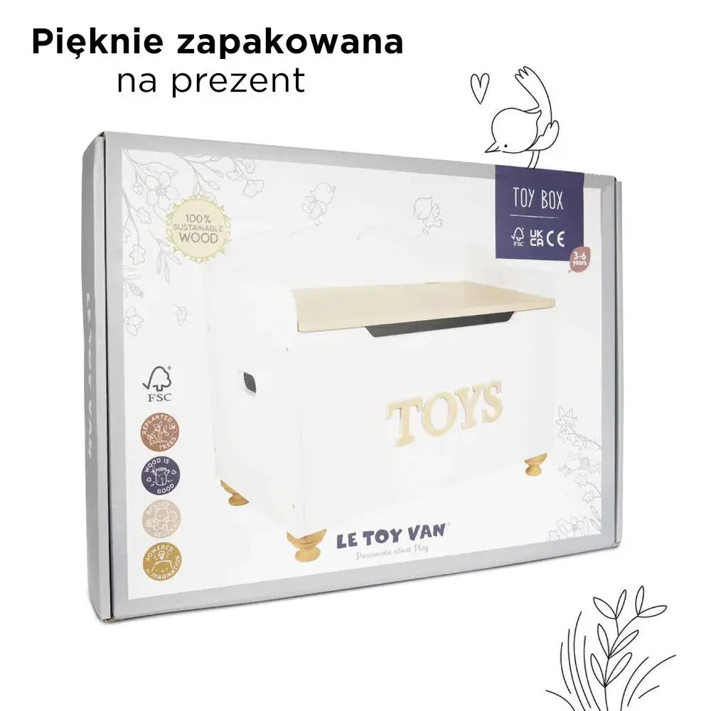 Drewniana skrzynia na zabawki dla dzieci, przechowywanie zabawek Le Toy Van - Zabawki z Lasu 