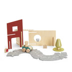 Drewniana Straż Pożarna i Szpital z magnesami zabawka, dzieci, zestaw Micki - Zabawki z Lasu 