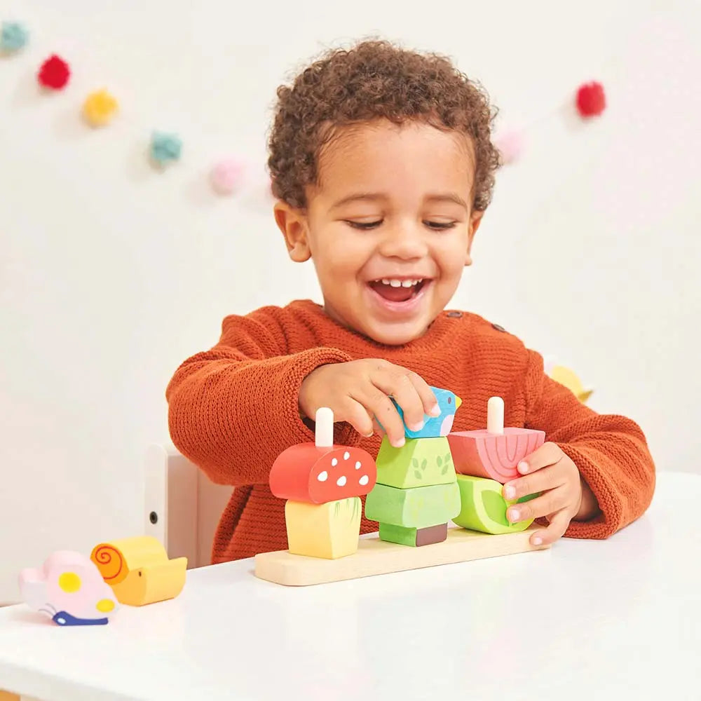 Drewniana układanka ogród, kolorowa nakładanka dla dzieci, Le Toy Van - Zabawki z Lasu 