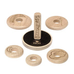 Drewniana układanka piramida Premium, zabawka nakładanka kółka, nauka Micki - Zabawki z Lasu 