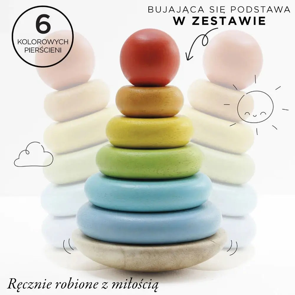 Drewniana układanka zabawka edukacyjna, piramida dla dzieci, Le Toy Van - Zabawki z Lasu 