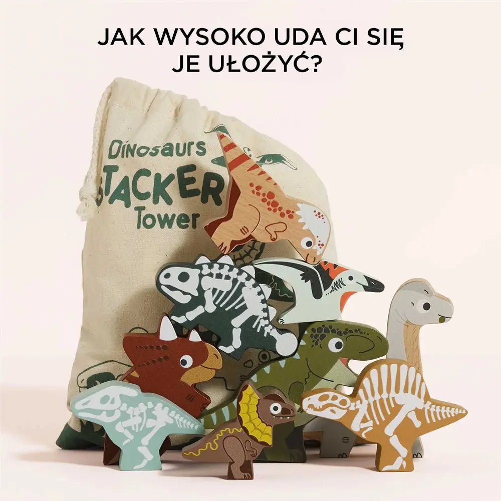 Drewniane figurki dinozaury, zabawka układanka, dzieci Le Toy Van - Zabawki z Lasu 