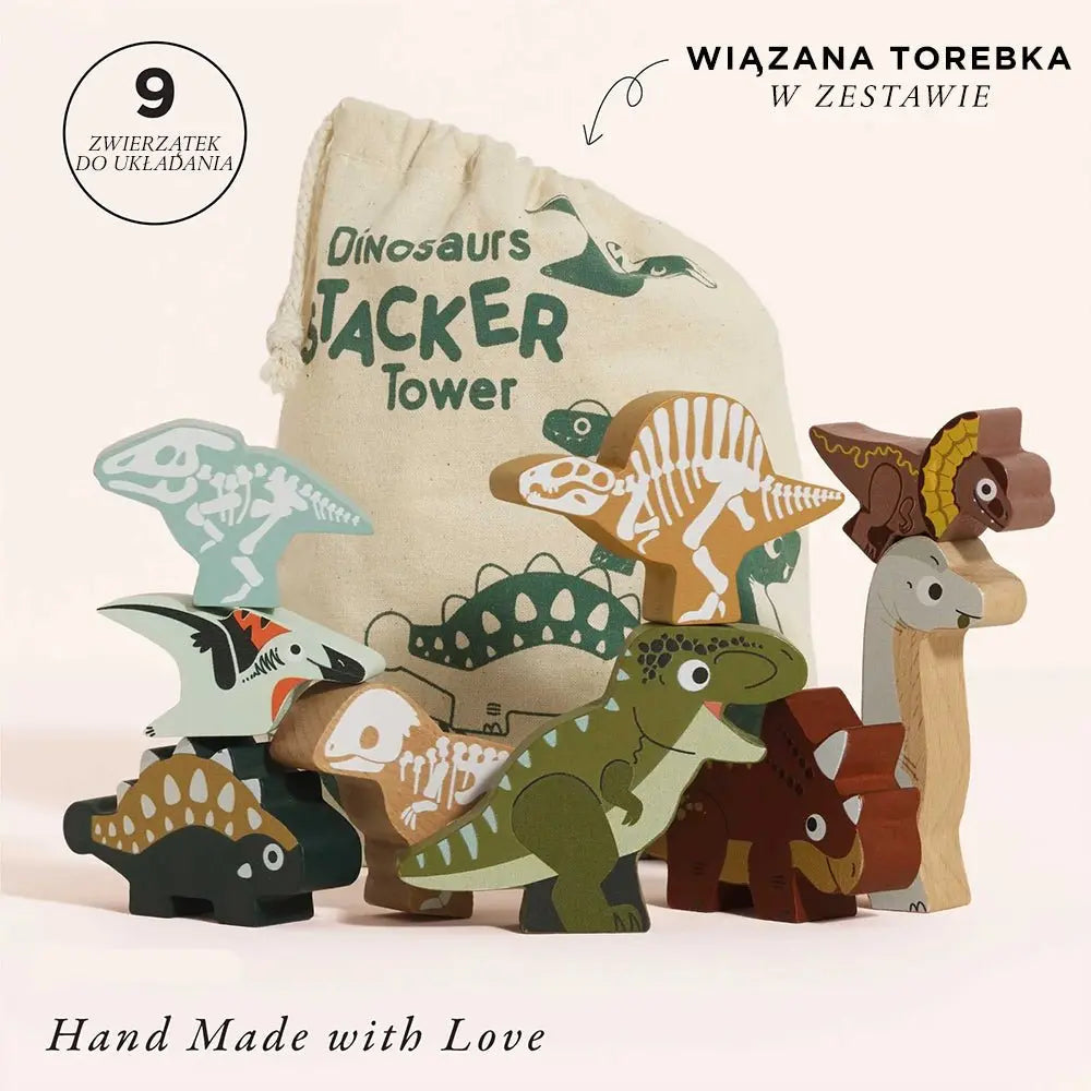 Drewniane figurki dinozaury, zabawka układanka, dzieci Le Toy Van - Zabawki z Lasu 