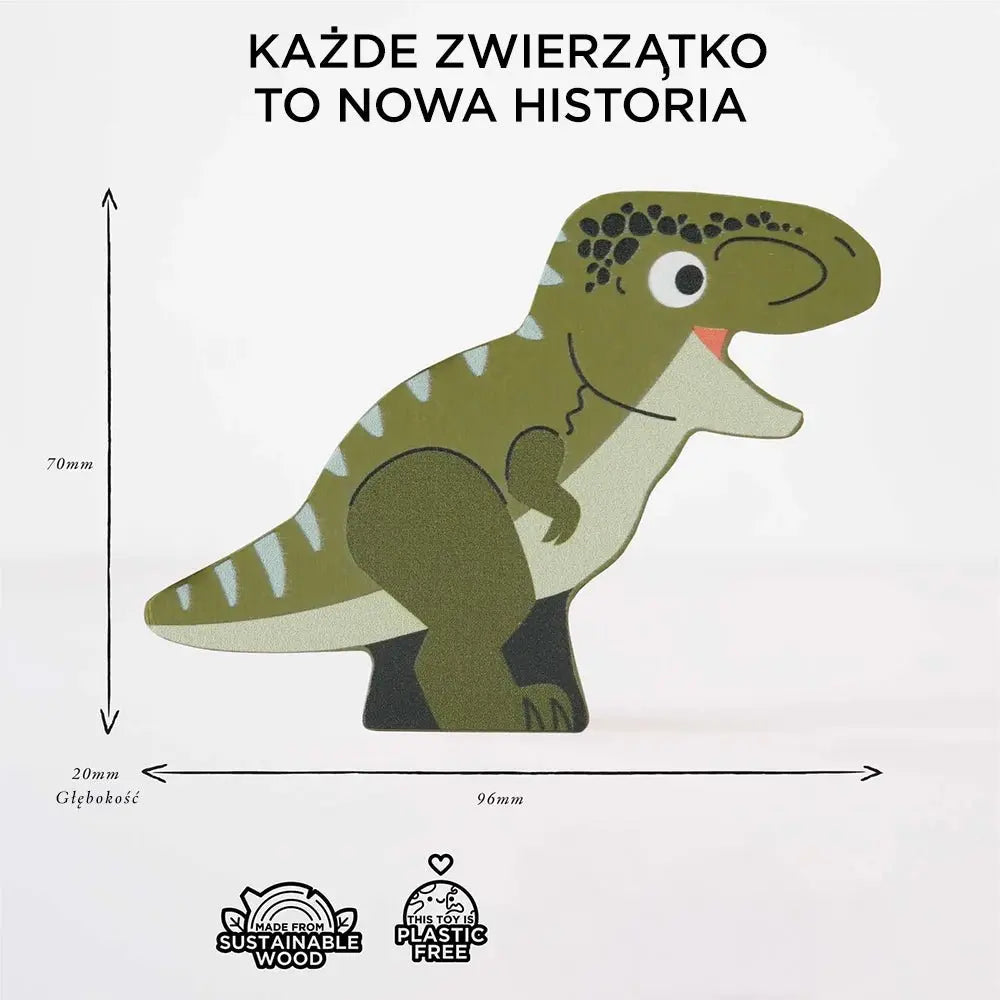 Drewniane figurki dinozaury, zabawka układanka, dzieci Le Toy Van - Zabawki z Lasu 