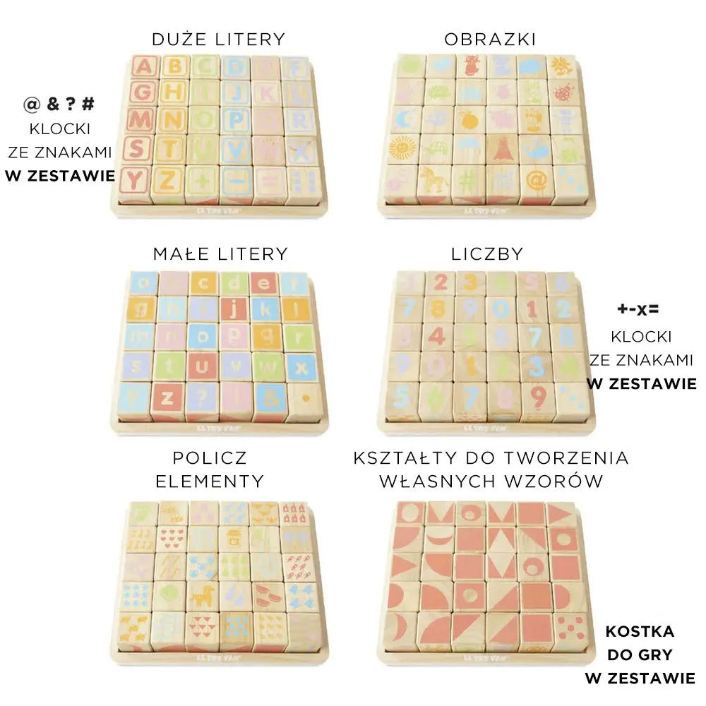 Drewniane klocki ABC zabawka edukacyjna dla dzieci, nauka liter, Le Toy Van - Zabawki z Lasu 