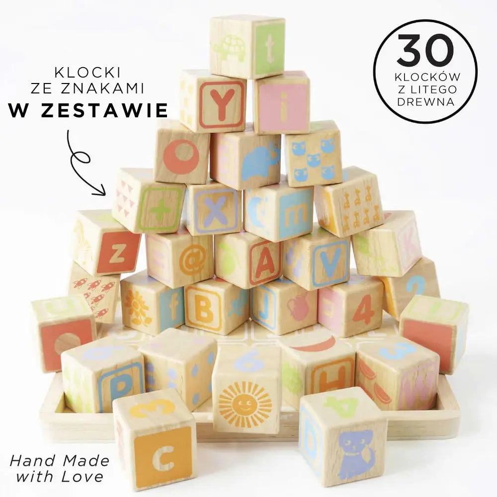 Drewniane klocki ABC zabawka edukacyjna dla dzieci, nauka liter, Le Toy Van - Zabawki z Lasu 