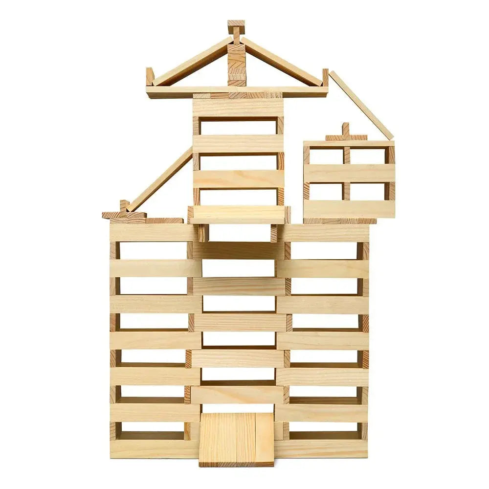 Drewniane klocki konstrukcyjne, zestaw 200 klocków zabawka dla dzieci Micki - Zabawki z Lasu 