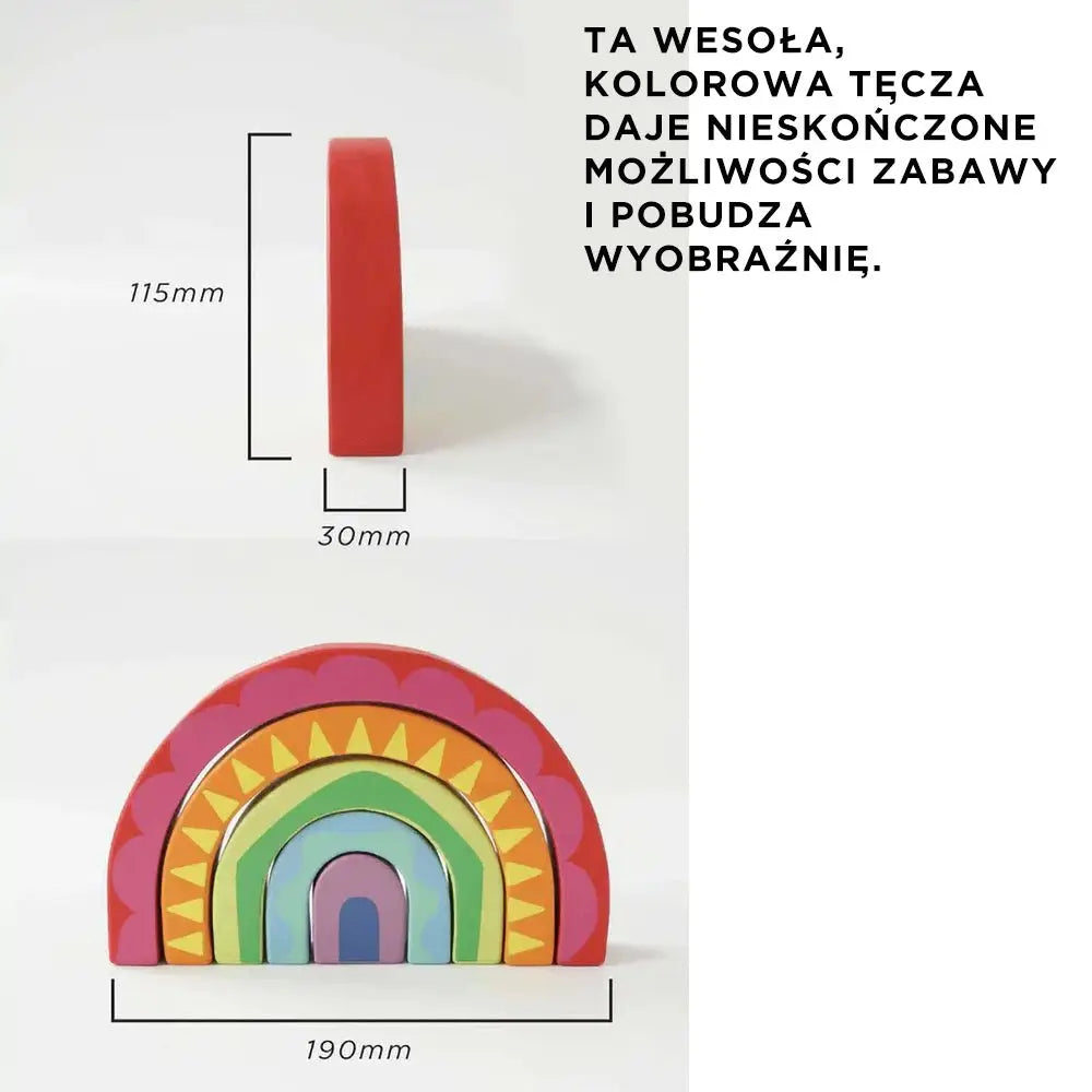 Drewniane klocki tęcza, zestaw, zabawka edukacyjna dla dzieci, Le Toy Van - Zabawki z Lasu 