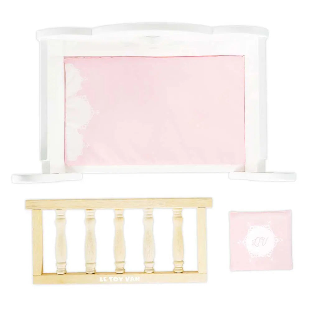 Drewniane łóżeczko dla lalek, zabawka dla dzieci, zabawa lalkami Le Toy Van - Zabawki z Lasu 