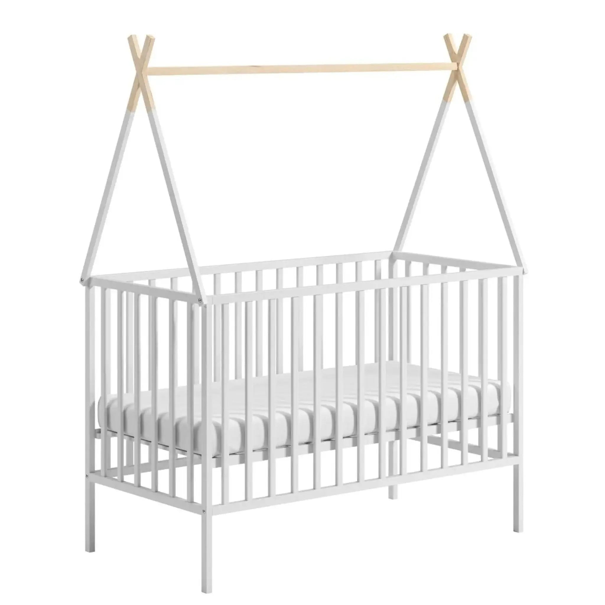 Drewniane łóżeczko niemowlęce 120×60 Tipi - Zabawki z Lasu 