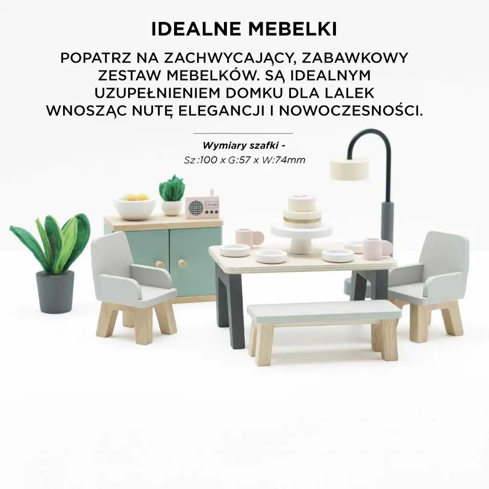 Drewniane mebelki do domku dla lalek jadalnia Daisylane, zestaw, Le Toy Van - Zabawki z Lasu 