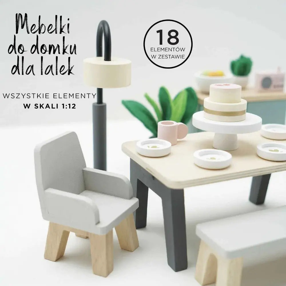Drewniane mebelki do domku dla lalek jadalnia Daisylane, zestaw, Le Toy Van - Zabawki z Lasu 