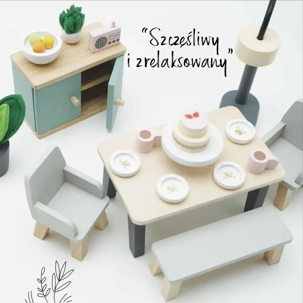 Drewniane mebelki do domku dla lalek jadalnia Daisylane, zestaw, Le Toy Van - Zabawki z Lasu 