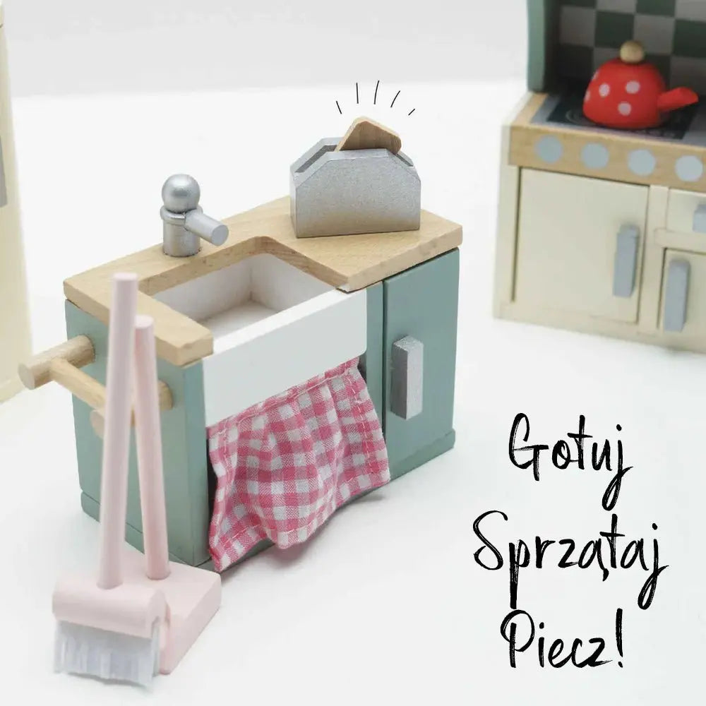 Drewniane mebelki do domku dla lalek kuchnia Daisylane, zestaw Le Toy Van - Zabawki z Lasu 