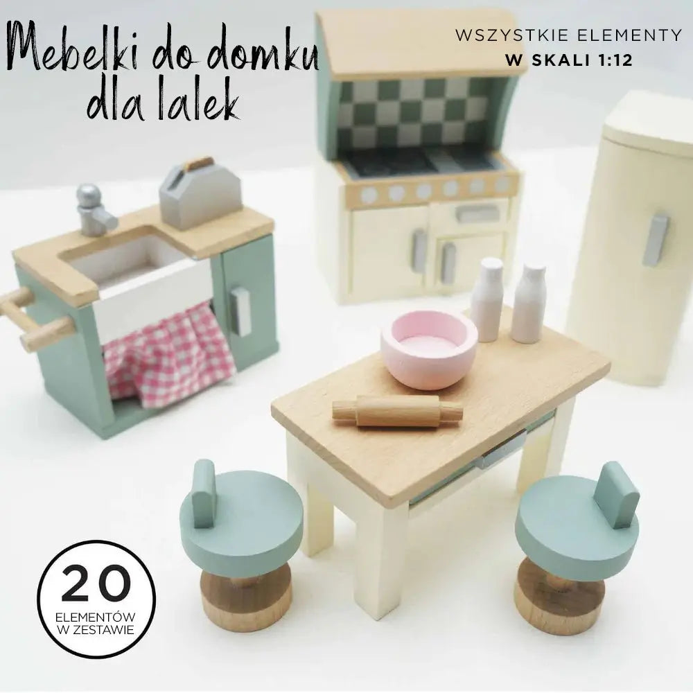 Drewniane mebelki do domku dla lalek kuchnia Daisylane, zestaw Le Toy Van - Zabawki z Lasu 