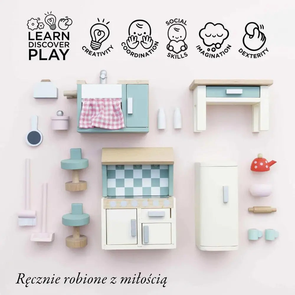 Drewniane mebelki do domku dla lalek kuchnia Daisylane, zestaw Le Toy Van - Zabawki z Lasu 