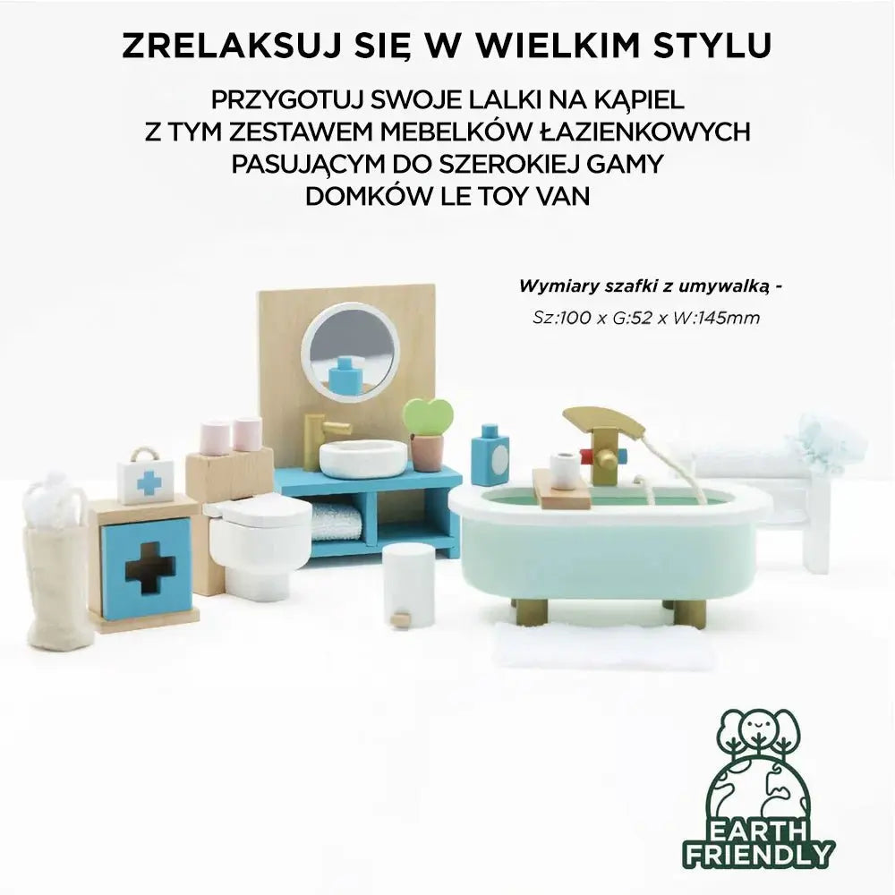 Drewniane mebelki do domku dla lalek łazienka Daisylane, zestaw Le Toy Van - Zabawki z Lasu 
