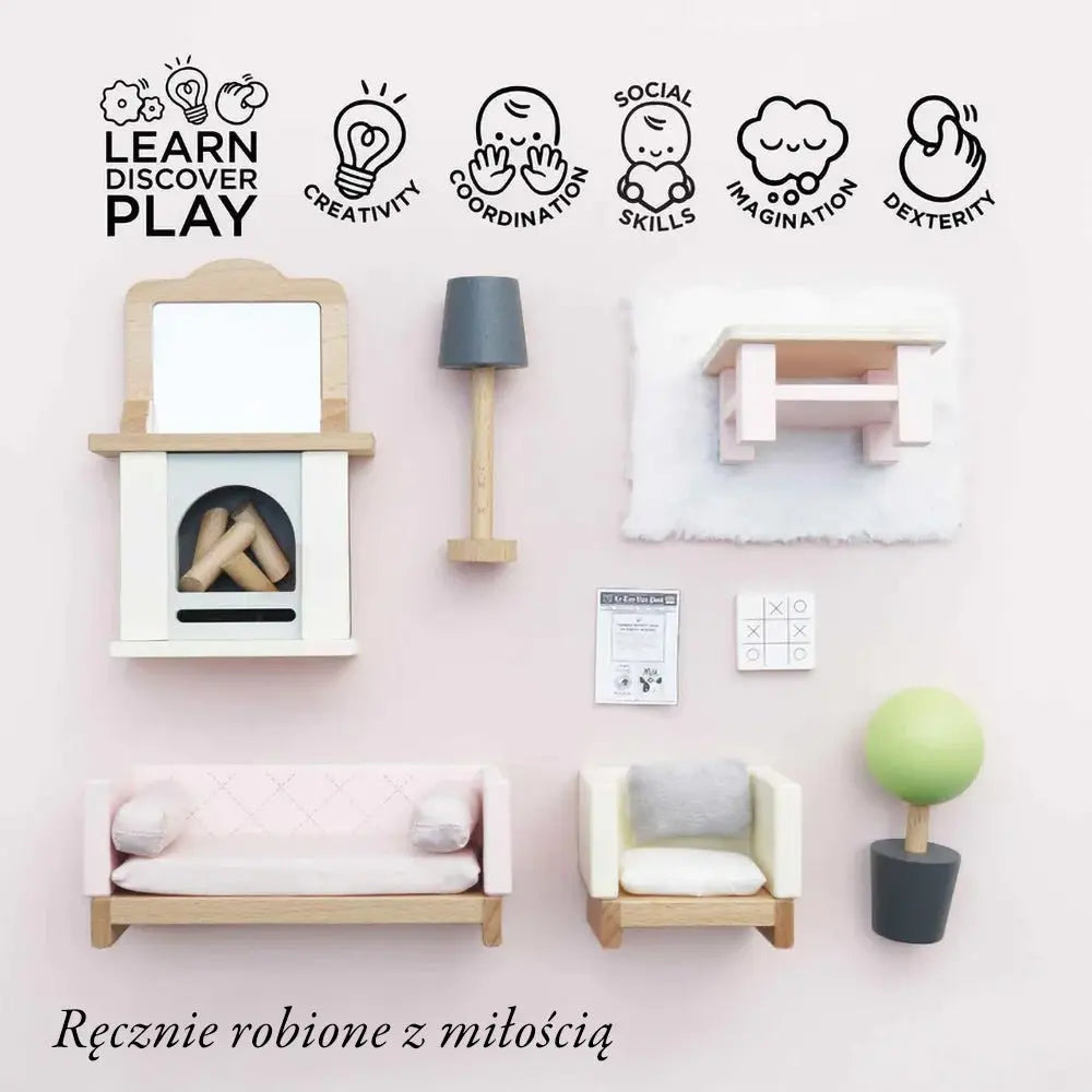 Drewniane mebelki do domku dla lalek salon Daisylane, zestaw Le Toy Van - Zabawki z Lasu 